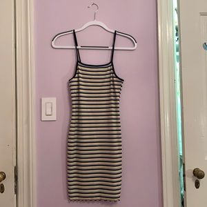 Stripped Spaghetti Strap Pencil Dress